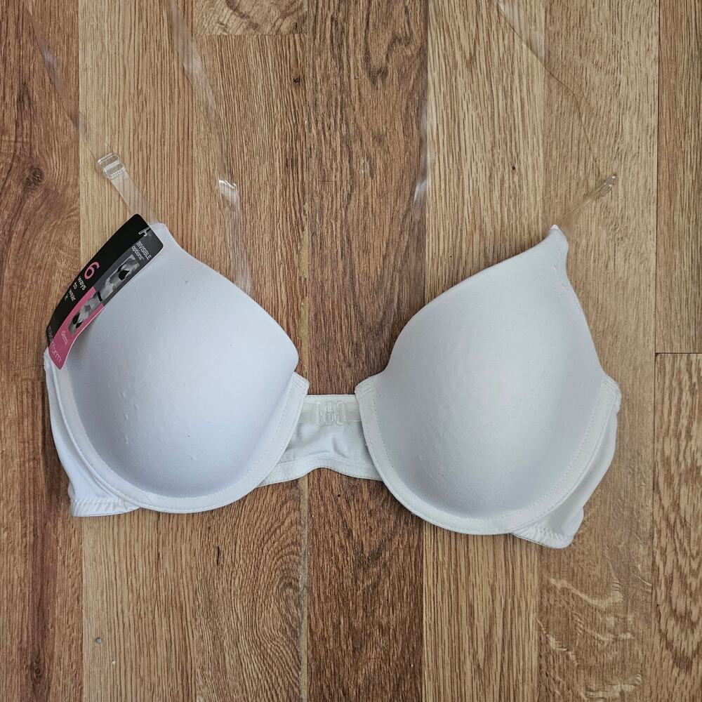 Maidenform White Invisible Options Convertible Strapless Front Closure 34C NWT